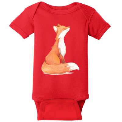Cute Fox Watercolor | Funny Fox Lover Mammal Child Baby Bodysuit