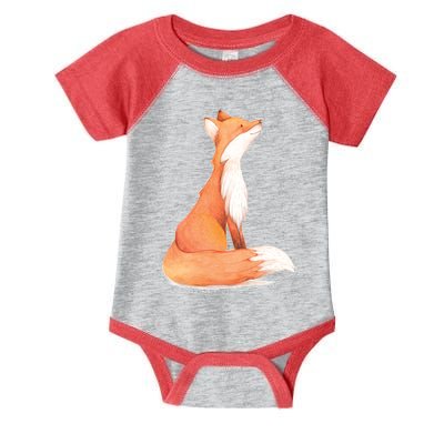 Cute Fox Watercolor | Funny Fox Lover Mammal Child Infant Baby Jersey Bodysuit