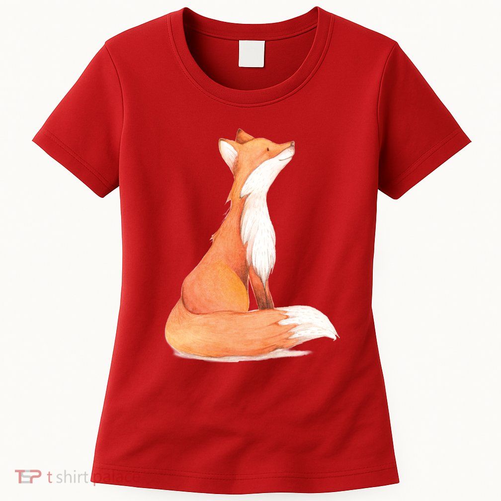 Cute Fox Watercolor | Funny Fox Lover Mammal Child Womens T-Shirt