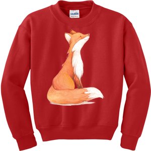 Cute Fox Watercolor | Funny Fox Lover Mammal Child Kids Sweatshirt