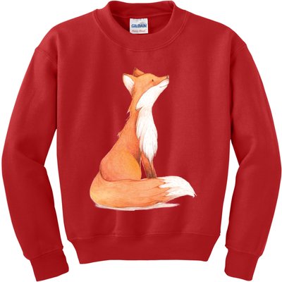 Cute Fox Watercolor | Funny Fox Lover Mammal Child Kids Sweatshirt