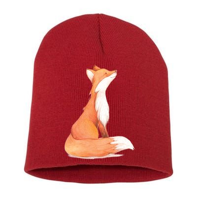 Cute Fox Watercolor | Funny Fox Lover Mammal Child Short Acrylic Beanie
