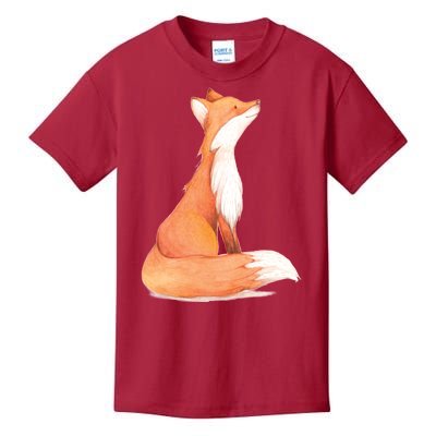 Cute Fox Watercolor | Funny Fox Lover Mammal Child Kids T-Shirt