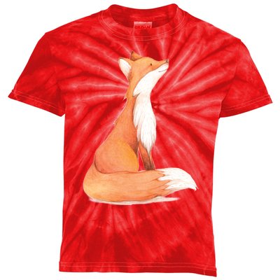 Cute Fox Watercolor | Funny Fox Lover Mammal Child Kids Tie-Dye T-Shirt