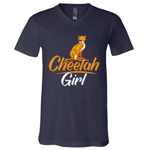 Cheetahs Funny Wild Cat Cheetah V-Neck T-Shirt