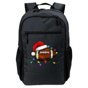 Christmas Football With Santa Hat Christmas Football Player Daily Commute Backpack