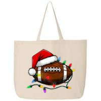 Christmas Football With Santa Hat Christmas Football Player 25L Jumbo Tote