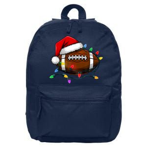 Christmas Football With Santa Hat Christmas Football Player 16 in Basic Backpack