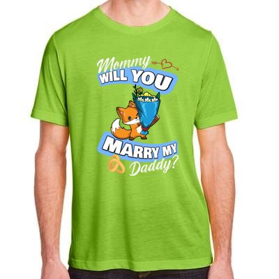 Cute Fox Wedding Offer Mommy Will You Marry My Daddy Gift Adult ChromaSoft Performance T-Shirt