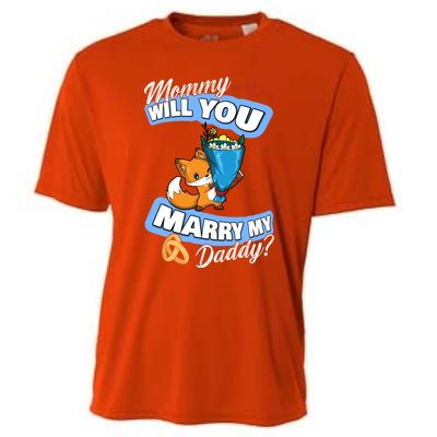 Cute Fox Wedding Offer Mommy Will You Marry My Daddy Gift Cooling Performance Crew T-Shirt