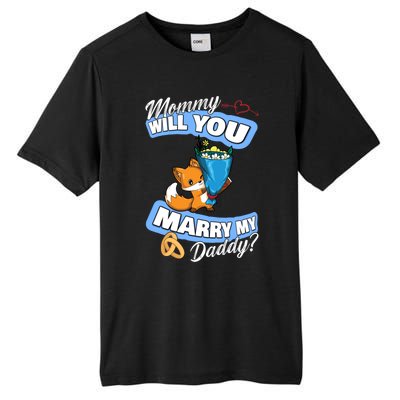 Cute Fox Wedding Offer Mommy Will You Marry My Daddy Gift Tall Fusion ChromaSoft Performance T-Shirt