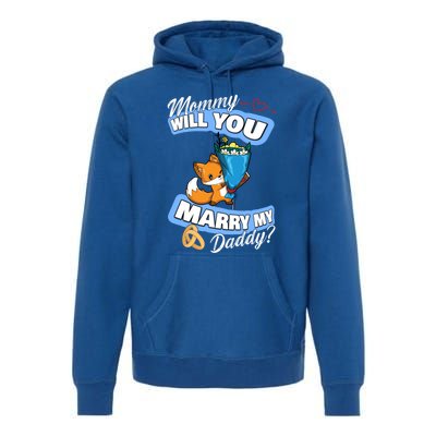 Cute Fox Wedding Offer Mommy Will You Marry My Daddy Gift Premium Hoodie