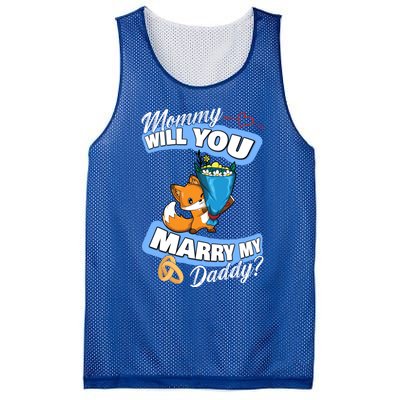 Cute Fox Wedding Offer Mommy Will You Marry My Daddy Gift Mesh Reversible Basketball Jersey Tank