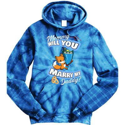 Cute Fox Wedding Offer Mommy Will You Marry My Daddy Gift Tie Dye Hoodie