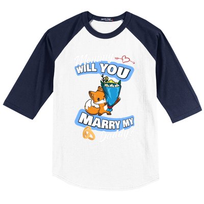 Cute Fox Wedding Offer Mommy Will You Marry My Daddy Gift Baseball Sleeve Shirt