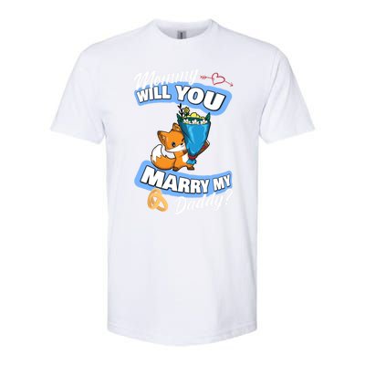 Cute Fox Wedding Offer Mommy Will You Marry My Daddy Gift Softstyle CVC T-Shirt