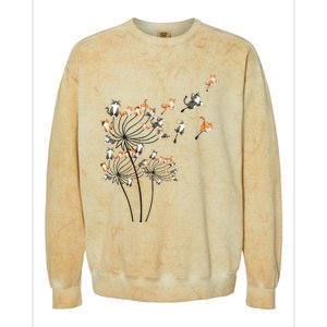 Cat For Women Girl Cute Dandelion Flower Colorblast Crewneck Sweatshirt