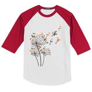 Cat For Women Girl Cute Dandelion Flower Kids Colorblock Raglan Jersey