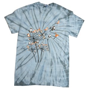 Cat For Women Girl Cute Dandelion Flower Tie-Dye T-Shirt