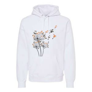 Cat For Women Girl Cute Dandelion Flower Premium Hoodie