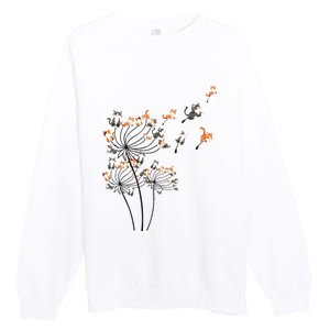 Cat For Women Girl Cute Dandelion Flower Premium Crewneck Sweatshirt