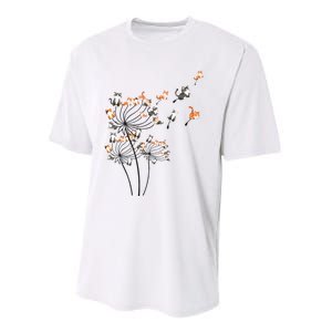 Cat For Women Girl Cute Dandelion Flower Performance Sprint T-Shirt