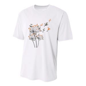 Cat For Women Girl Cute Dandelion Flower Youth Performance Sprint T-Shirt