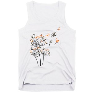 Cat For Women Girl Cute Dandelion Flower Tank Top