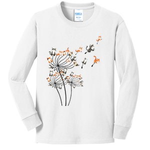 Cat For Women Girl Cute Dandelion Flower Kids Long Sleeve Shirt