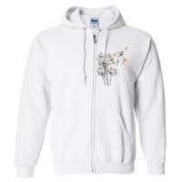 Cat For Women Girl Cute Dandelion Flower Full Zip Hoodie