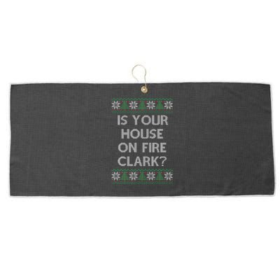 Christmas Family Winter Vacation Ugly Sweater Style Large Microfiber Waffle Golf Towel