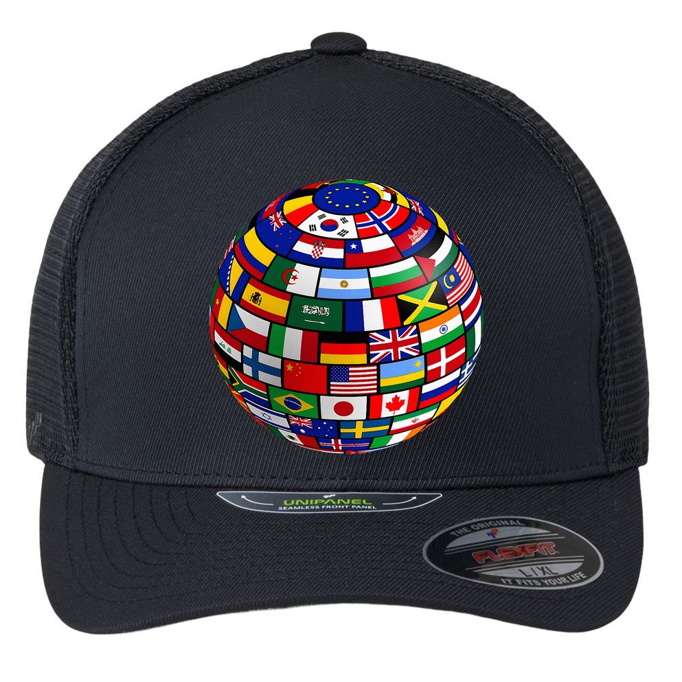 Countries Flags  World Maps  World Maps . Flexfit Unipanel Trucker Cap