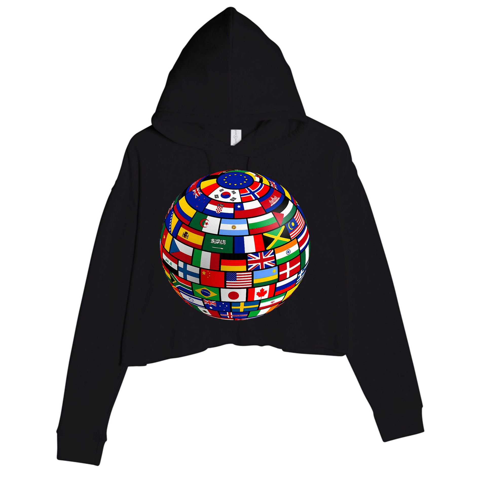 Countries Flags  World Maps  World Maps . Crop Fleece Hoodie