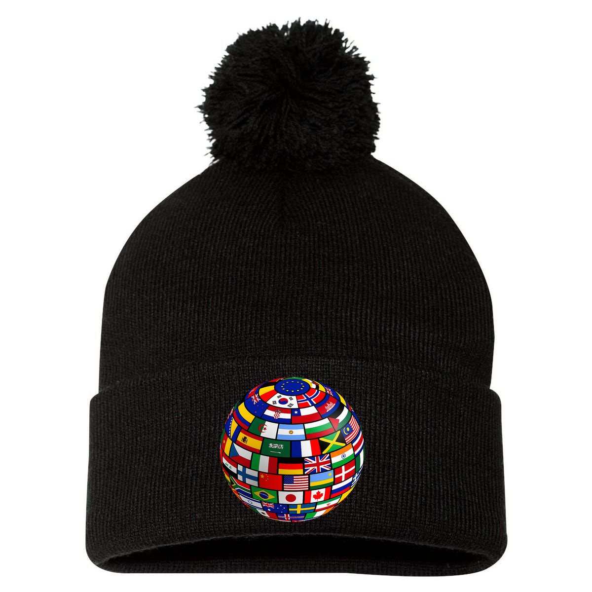 Countries Flags  World Maps  World Maps . Pom Pom 12in Knit Beanie