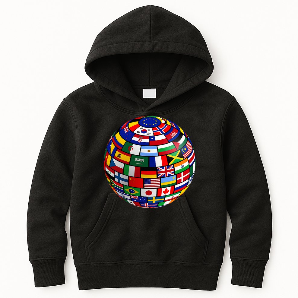 Countries Flags  World Maps  World Maps . Kids Hoodie