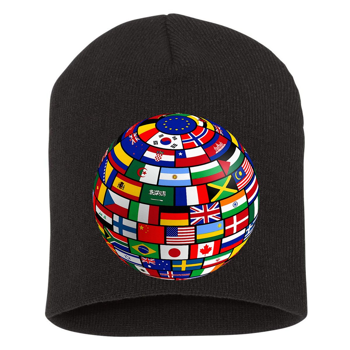 Countries Flags  World Maps  World Maps . Short Acrylic Beanie