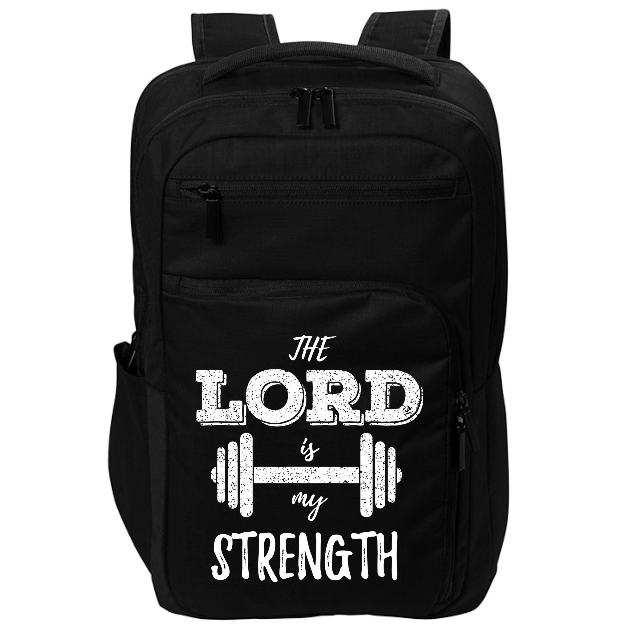 Christian Funny Workout Gym Lord Is My Strength Impact Tech Backpack
