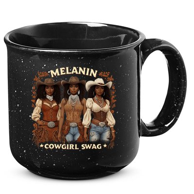 Cowgirl For Women African Melanin Cow Girl Outfit 15oz Campfire Ceramic Mug