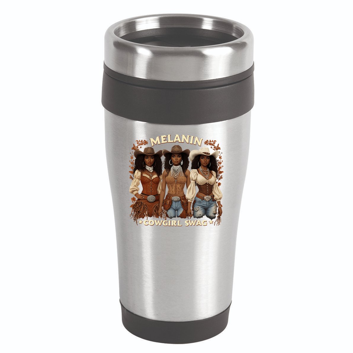 Cowgirl For Women African Melanin Cow Girl Outfit 16oz Travel Tumbler