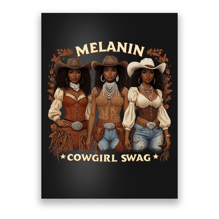 Cowgirl For Women African Melanin Cow Girl Outfit Poster