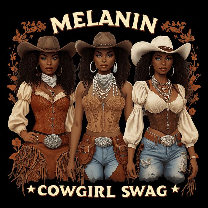 Cowgirl For Women African Melanin Cow Girl Outfit Poster