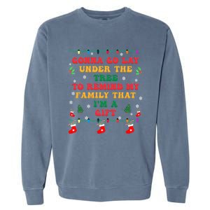 Christmas Family Xmas Pajamas Gonna Go Lay Under The Tree Gift Garment-Dyed Sweatshirt