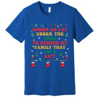 Christmas Family Xmas Pajamas Gonna Go Lay Under The Tree Gift Premium T-Shirt