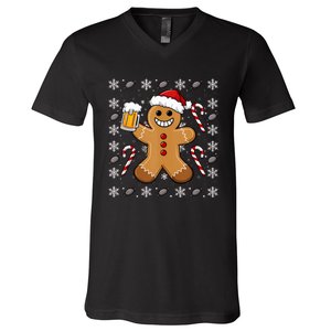 Christmas Family Xmas Ugly Christmas Outfit Merry Beer Drink Tank Top V-Neck T-Shirt