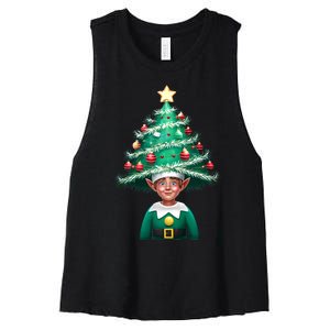 Christmas Family Xmas Ugly Christmas Outfit Merry Elf Tank Top Women's Racerback Cropped Tank