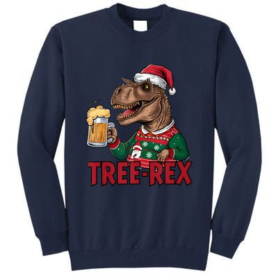 Christmas Family Xmas Ugly Outfit Merry Beer Dinosaur Trex Tank Top Tall Sweatshirt