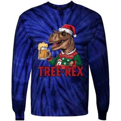 Christmas Family Xmas Ugly Outfit Merry Beer Dinosaur Trex Tank Top Tie-Dye Long Sleeve Shirt