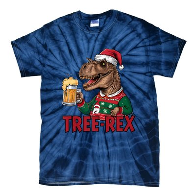 Christmas Family Xmas Ugly Outfit Merry Beer Dinosaur Trex Tank Top Tie-Dye T-Shirt