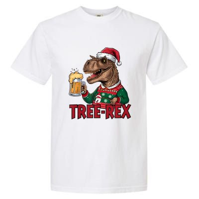 Christmas Family Xmas Ugly Outfit Merry Beer Dinosaur Trex Tank Top Garment-Dyed Heavyweight T-Shirt