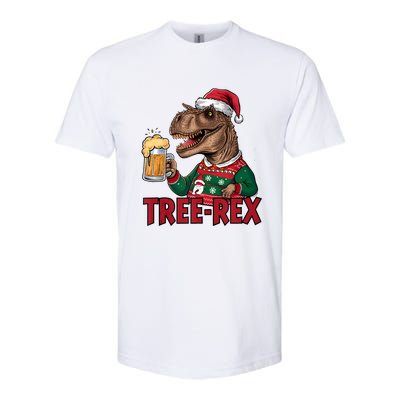 Christmas Family Xmas Ugly Outfit Merry Beer Dinosaur Trex Tank Top Softstyle® CVC T-Shirt